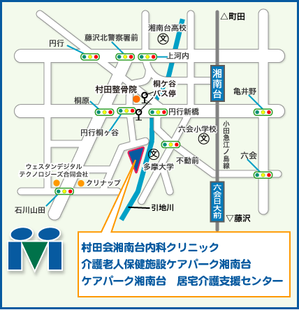 村田会湘南台内科クリニックのアクセスマップです